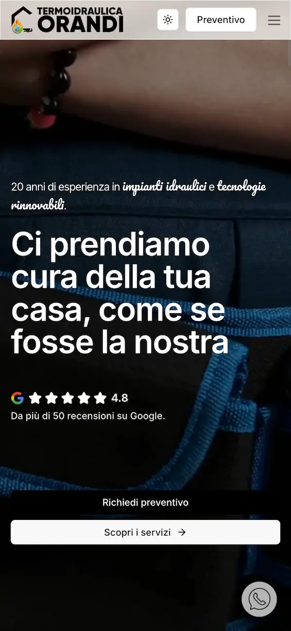 Sito web Termoidraulica Orandi - versione mobile