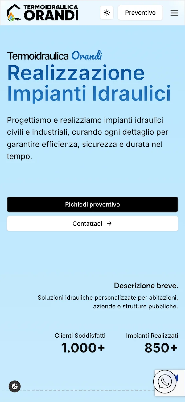 Pagina servizi Termoidraulica Orandi - mobile