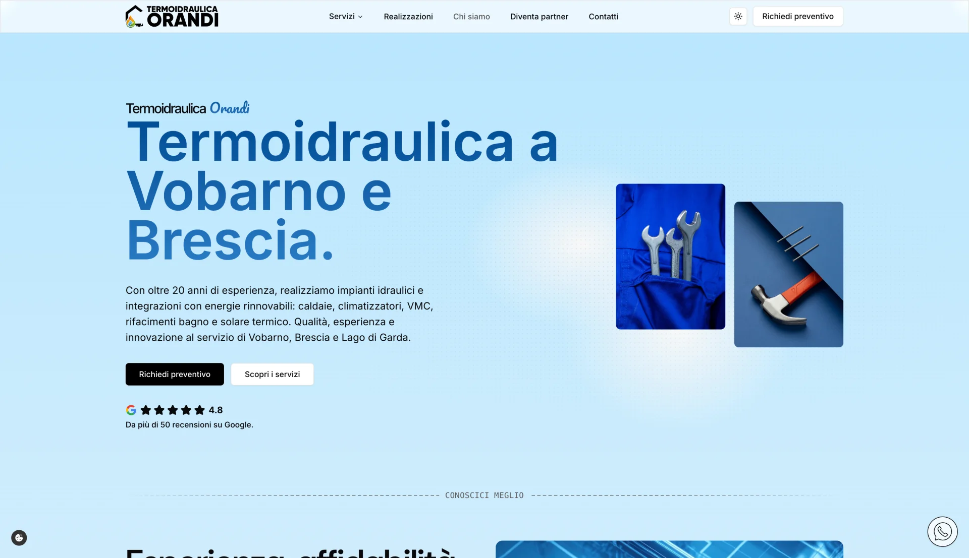 Pagina chi siamo Termoidraulica Orandi - desktop