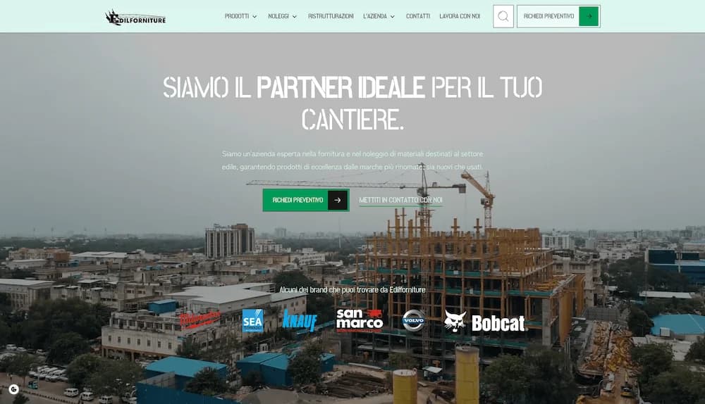 Sito web noleggio macchinari edilizia Edilforniture Brescia