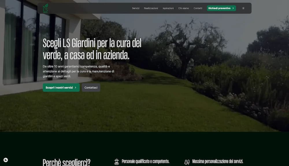Sito web progettazione giardini LS Giardini Brescia