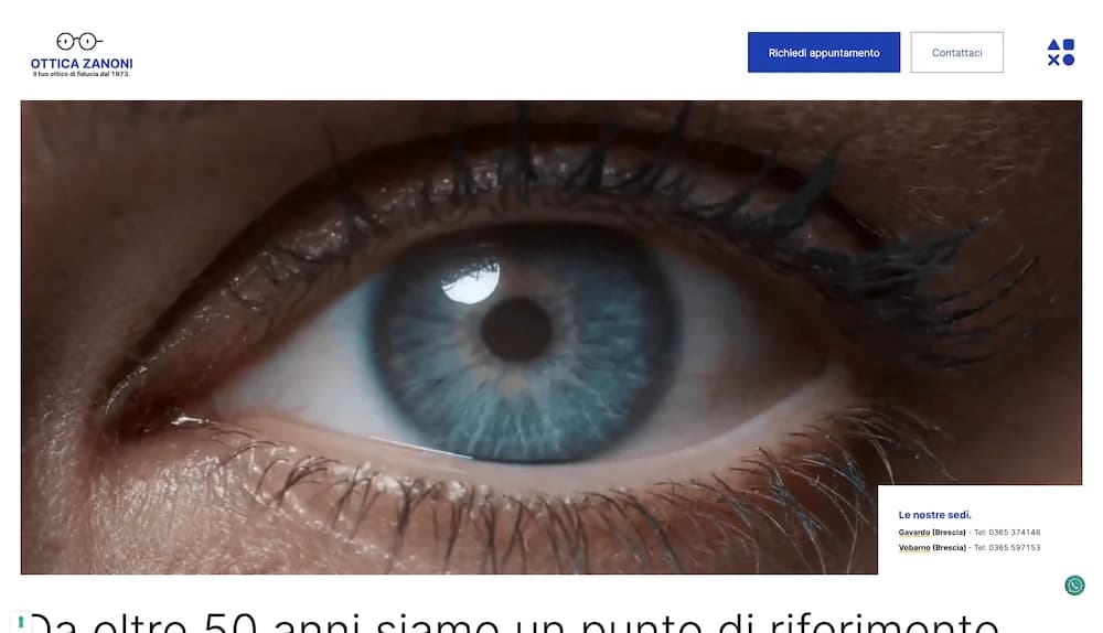 Sito web centro ottico Ottica Zanoni Brescia