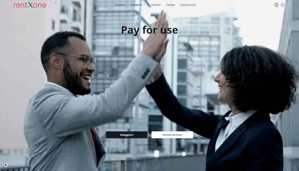 Sito web marketplace noleggio attrezzature RentXOne